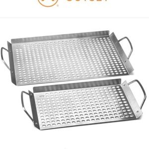 Stainless Steel Grill Topper Grid, Set of 2 OUTSET GRILLWARE AND BARWARE